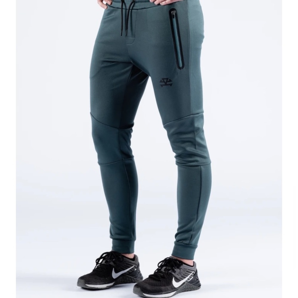 RARR Unisex Tape Print Tech Joggers Teal Color
